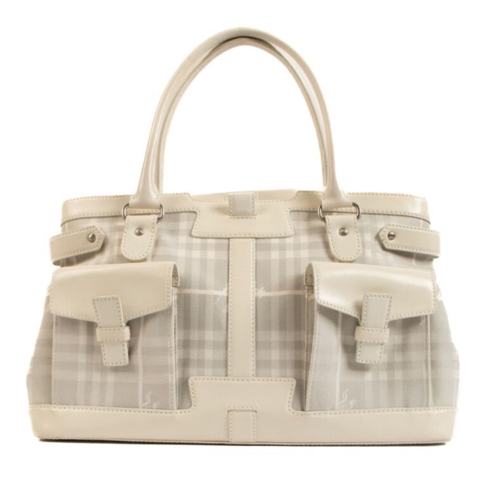 BURBERRY Vintage White Haymarket Check Tote Bag - Picture 2 of 16